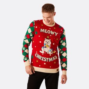 Meowy Christmas Julesweater Herre
